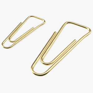 Paper Clip Triangular Shape Gold 3D