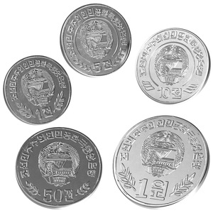 North Korea 2002 and 2008 Series Coins Set 3D