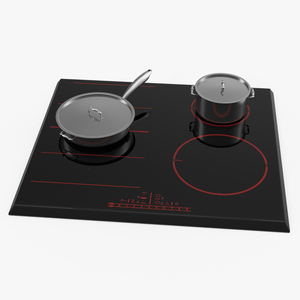 Black Induction Hob Generic 3D