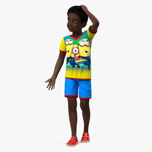 3D model Black Child Boy