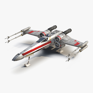 3D Star Wars X Wing Starfighter and R2D2 Red 2 model