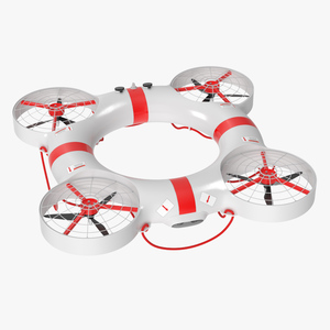 3D model Hybrid Rescue Drone White