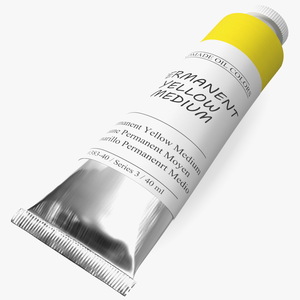 3D Oil Paint Tube Permanent Yellow