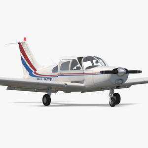 Civil Utility Aircraft Piper PA 28 161 Cherokee Rigged 3D model