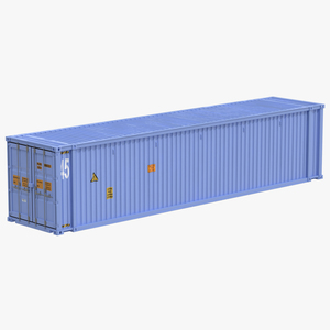 3D model 45 ft High Cube Container Blue