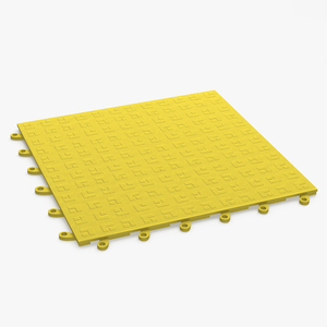 Interlocking Floor Mat Tile Yellow 3D model