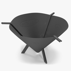 3D Bonfire Fire Pit Cone Metal Black model