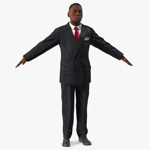 3D Stylish African American Business Man Fur