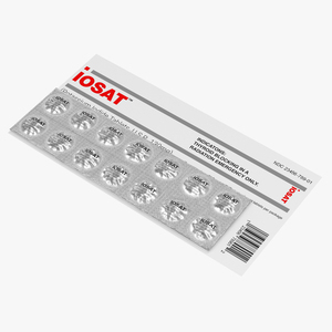3D model Iodine Potassium Tablets in Blister with Card