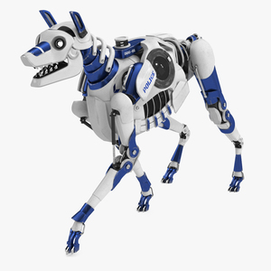 3D model Futuristic Police Robot Dog Walking Pose