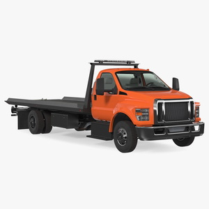 Tow Truck Flatbed Rigged 3D model