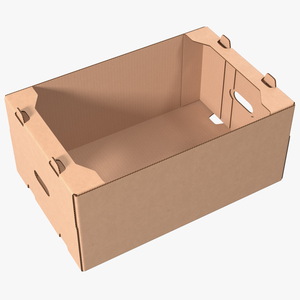 3D model Fruit Packaging Corrugated Cardboard Tray Box