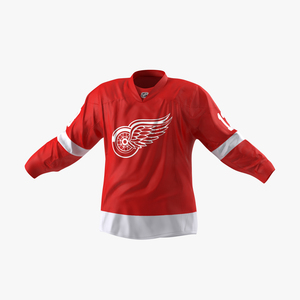 3D Hockey Jersey Detroit Red Wings