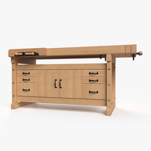 3D model Aspen Workbench with Drawers and Cabinet