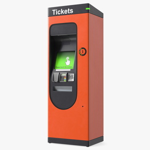 Self Service Ticket Machine Orange 3D model