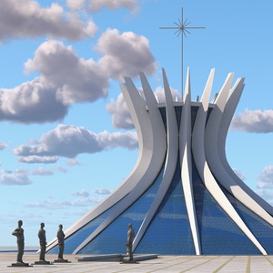 3D Metropolitan Cathedral Our Lady Aparecida