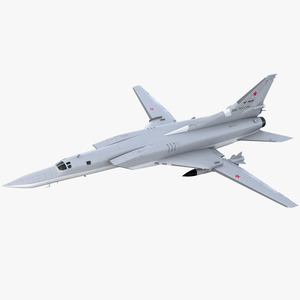 Supersonic Missile Carrier Tupolev Tu-22M Backfire Rigged 3D