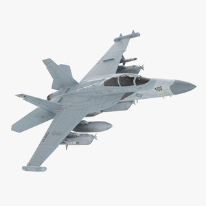 Electronic Warfare Aircraft Boeing EA 18G Rigged for Cinema 4D 3D