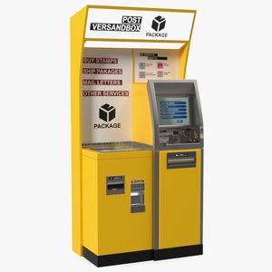 3D Post Self Service Kiosk model