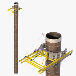 3D Offshore Subsea DWCM Cutter and Subsea Pile model