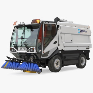 Johnston CX400 Road Sweeper Rigged 3D model