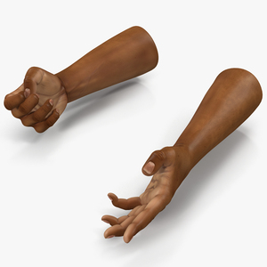 3D African Man Hands 3 Rigged