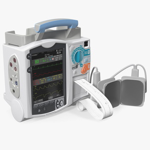 3D model Defibrillator with ECG Monitor