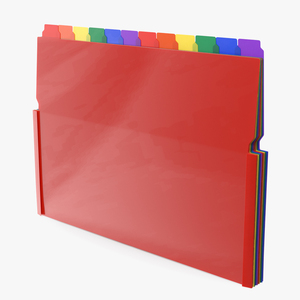 Pocket File Folders Colored Closed 3D model