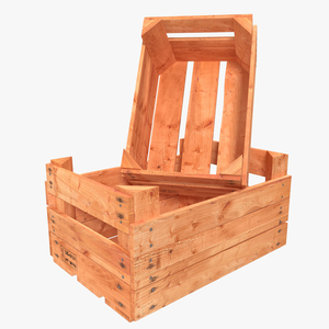 3D model Wooden Fruit Crate 2