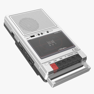 3D QFX RETRO 39 Shoebox Tape Recorder Silver