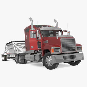 3D Mack CHU613 Truck with Manac Belly Dump Trailer Rigged for Maya model