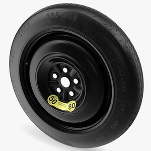 Temporary Spare Wheel with Tyre 125 R15 3D model