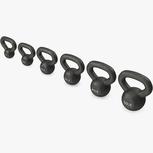 3D Solid Cast Iron Kettlebell Weights Set 5-50lbs