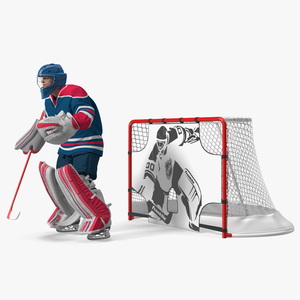 Hockey Goal Target NHL and Goalkeeper 3D