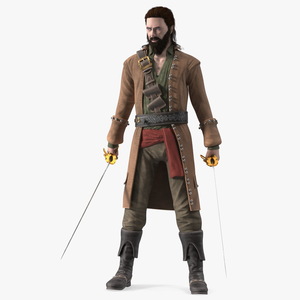 3D Rogue Pirate Man with Sabers model