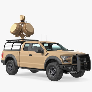 Ford F150 Raptor with X-MADIS Anti Drone System Rigged 3D model
