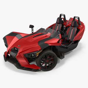 Polaris Slingshot Trike Red Rigged 2016 3D model