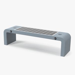 Smart Solar Bench Grey 3D