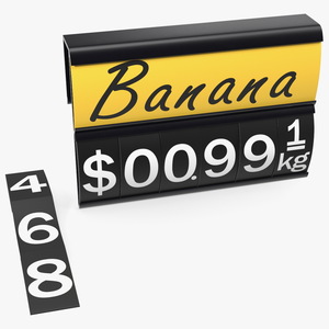 3D model Black Plastic Price Tag with Erasable Display