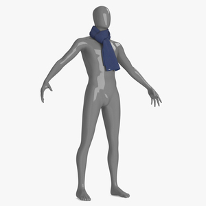 Mens Scarf Tie Slip Knot Blue 3D model