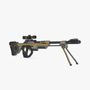 Futuristic Aglow Sniper Rifle 3D model