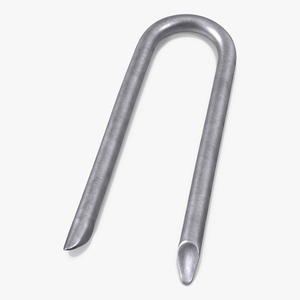 Flat Head Steel U-type Nail 3D