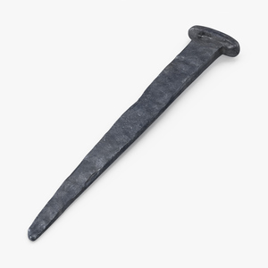 Blacksmith Hand Forged Iron Nail 3D