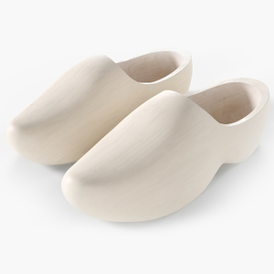 3D Traditional Clogs Plain Wood model