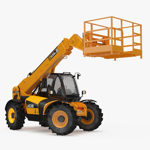 JCB 535 Telehandler Forklift Access Platform Clean Rigged 3D