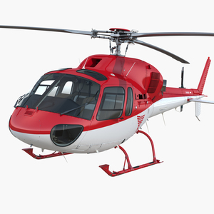 3D model Medical Air Rescue Helicopter Eurocopter AS 355N Rigged