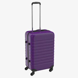 Plastic Trolley Luggage Bag Violet 3D model