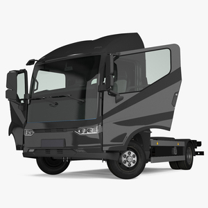 3D Black Truck No Cargo Rigged for Maya