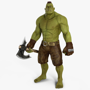 Orc Warrior Fur Rigged 3D