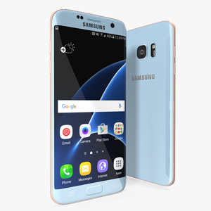 3D Samsung Galaxy S7 Edge Coral Blue model